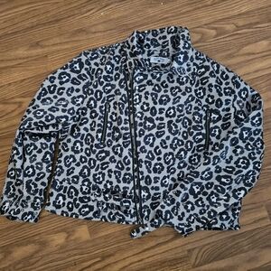 Crazy Train Leopard Print Jacket in Black, Gray, And Cream
